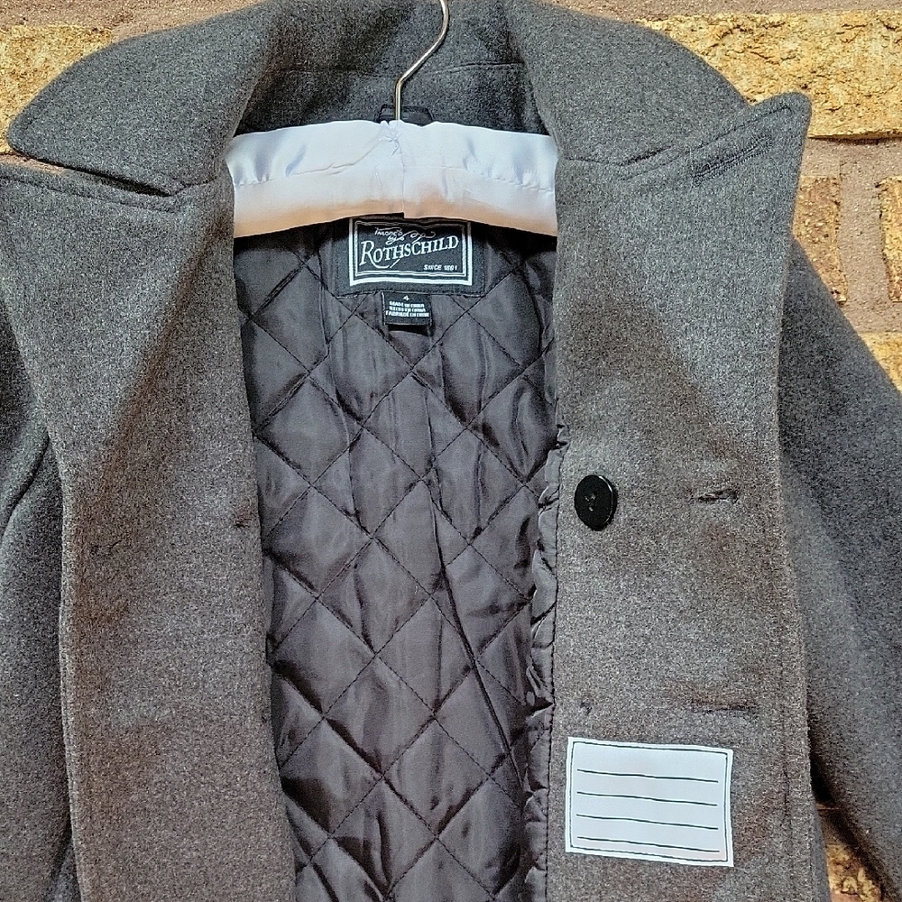 Rothschild Kids Classic Tailored Peacoat Button Closure Size 4 - Picture 9 of 10